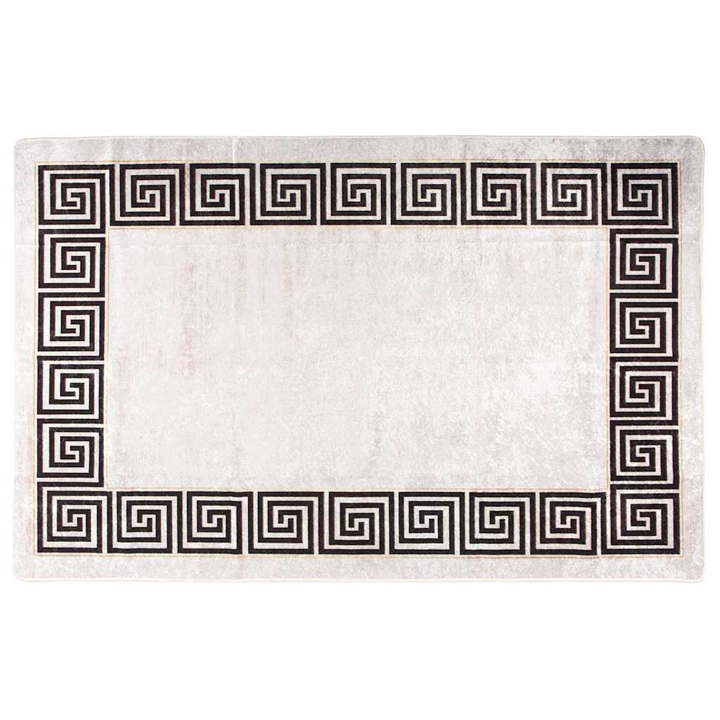 Tapis lavable 160x230 cm beige clair antidérapant