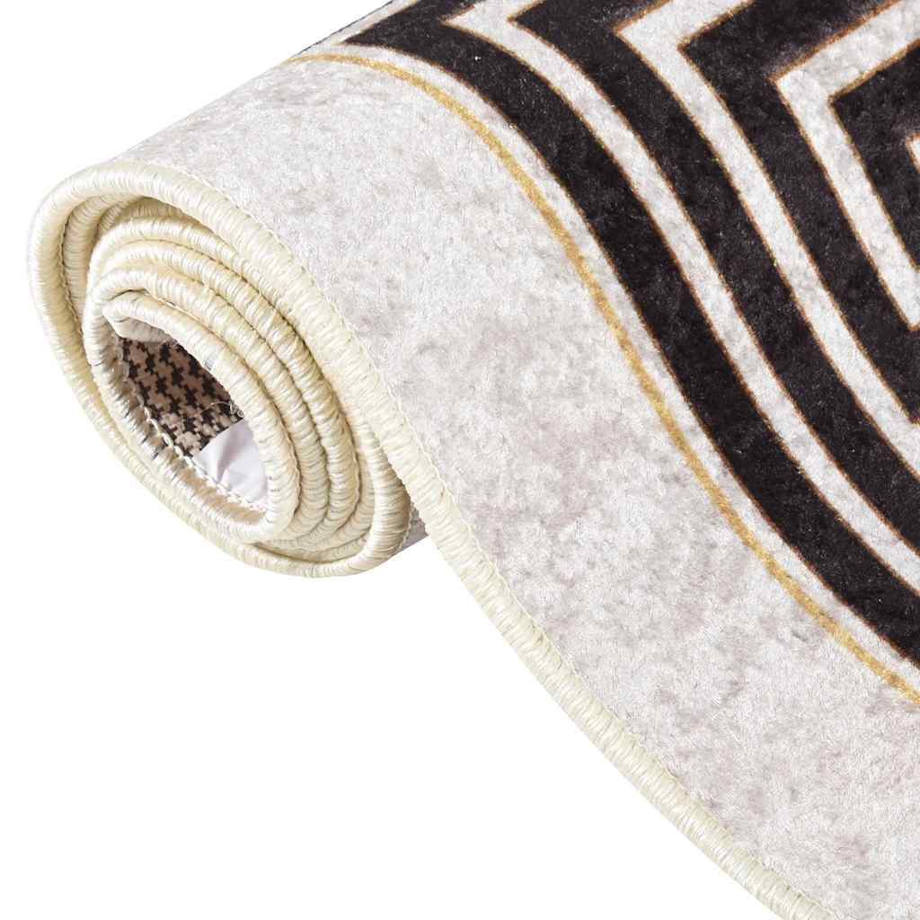Tapis lavable 160x230 cm beige clair antidérapant