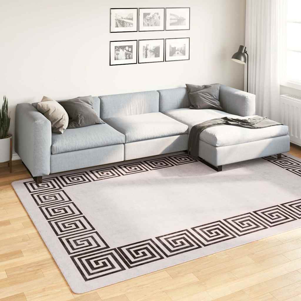Teppich Waschbar 190x300 cm Hellbeige Rutschfest