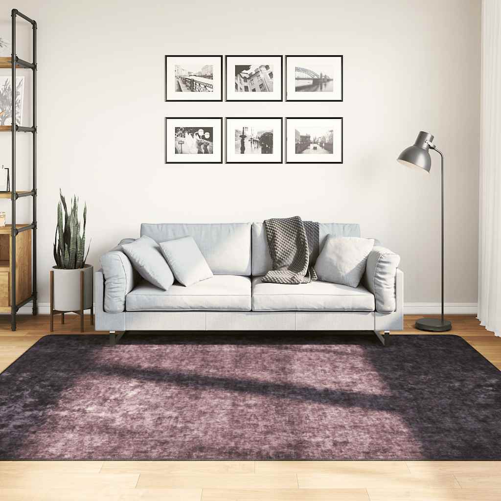 Teppich Waschbar 160x230 cm Anthrazit Rutschfest