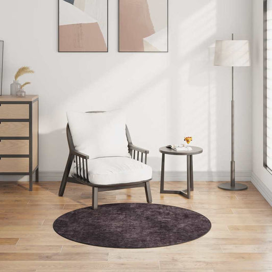 Washable Rug φ120 cm Anthracite Non-Slip