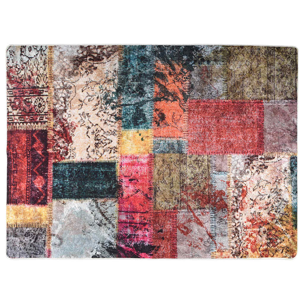 Washable Patchwork Multi-Colored Rug 120x180 cm Non-Slip