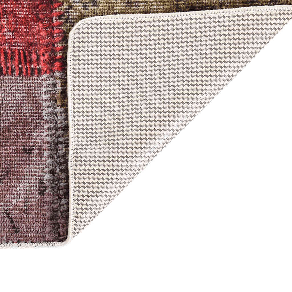 Tapis lavable patchwork multicolore 190x300 cm antidérapant