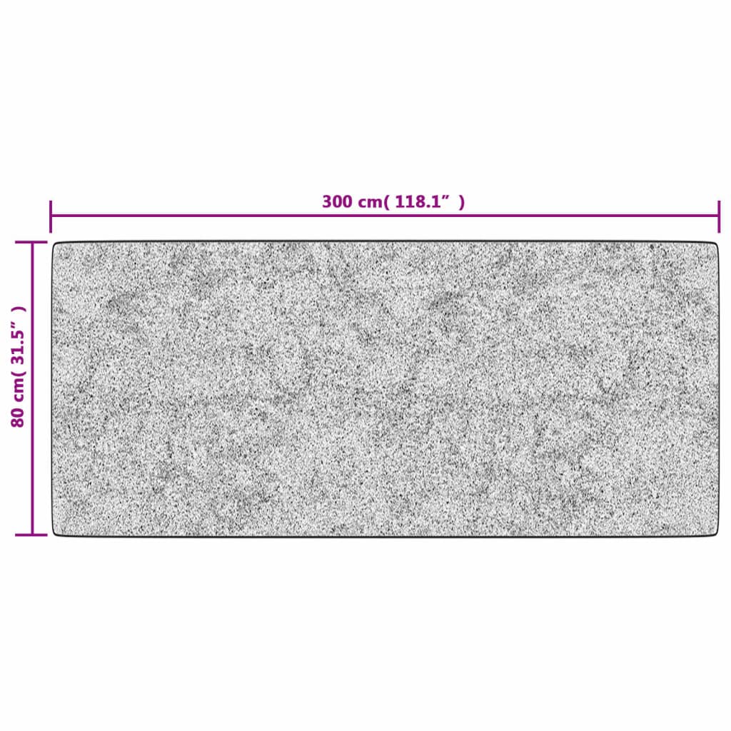 Washable Rug 80x300 cm Black and White Non-Slip