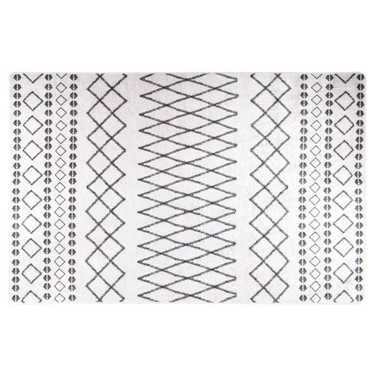 Washable Rug Black and White 160x230 cm Non-Slip