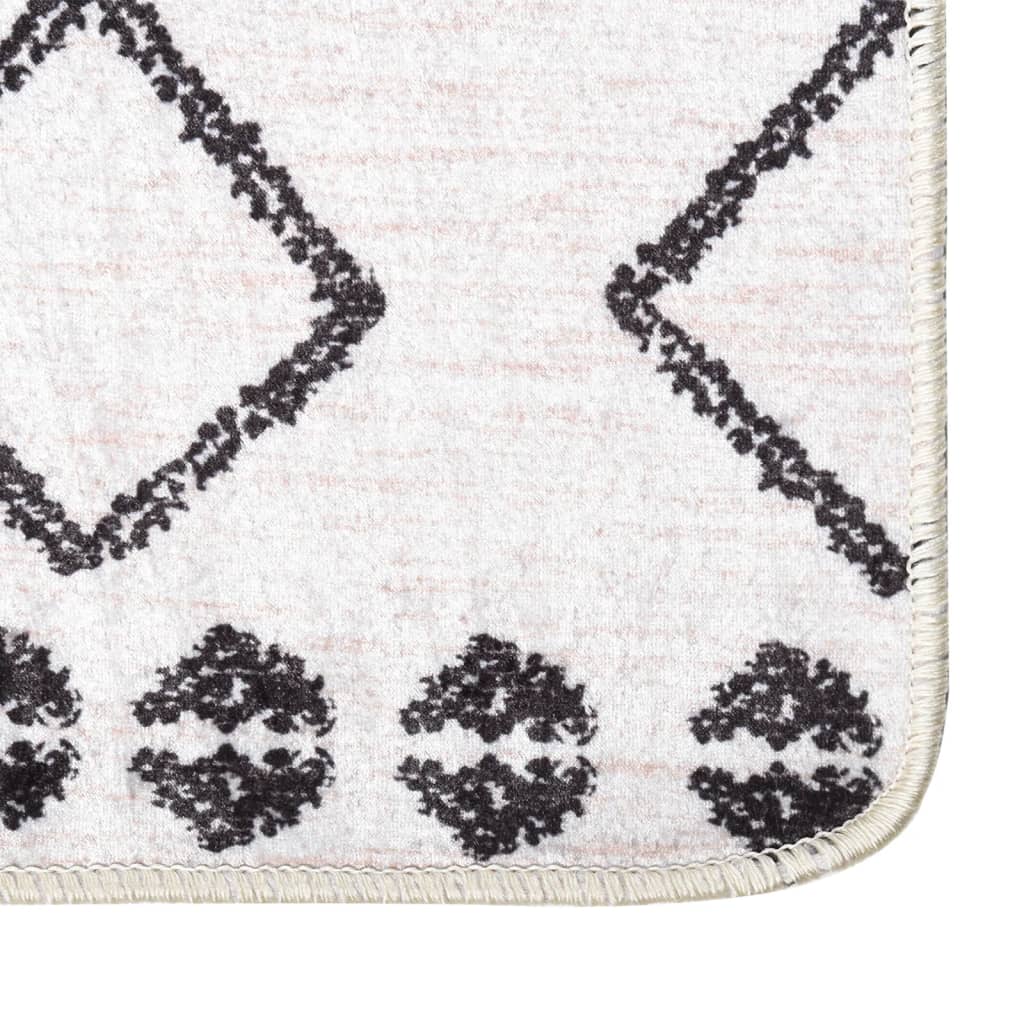 Tapis lavable noir et blanc 160x230 cm antidérapant