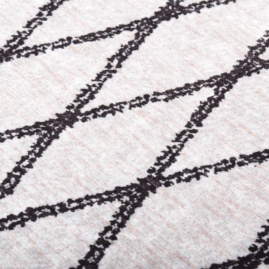 Tapis lavable noir et blanc 160x230 cm antidérapant