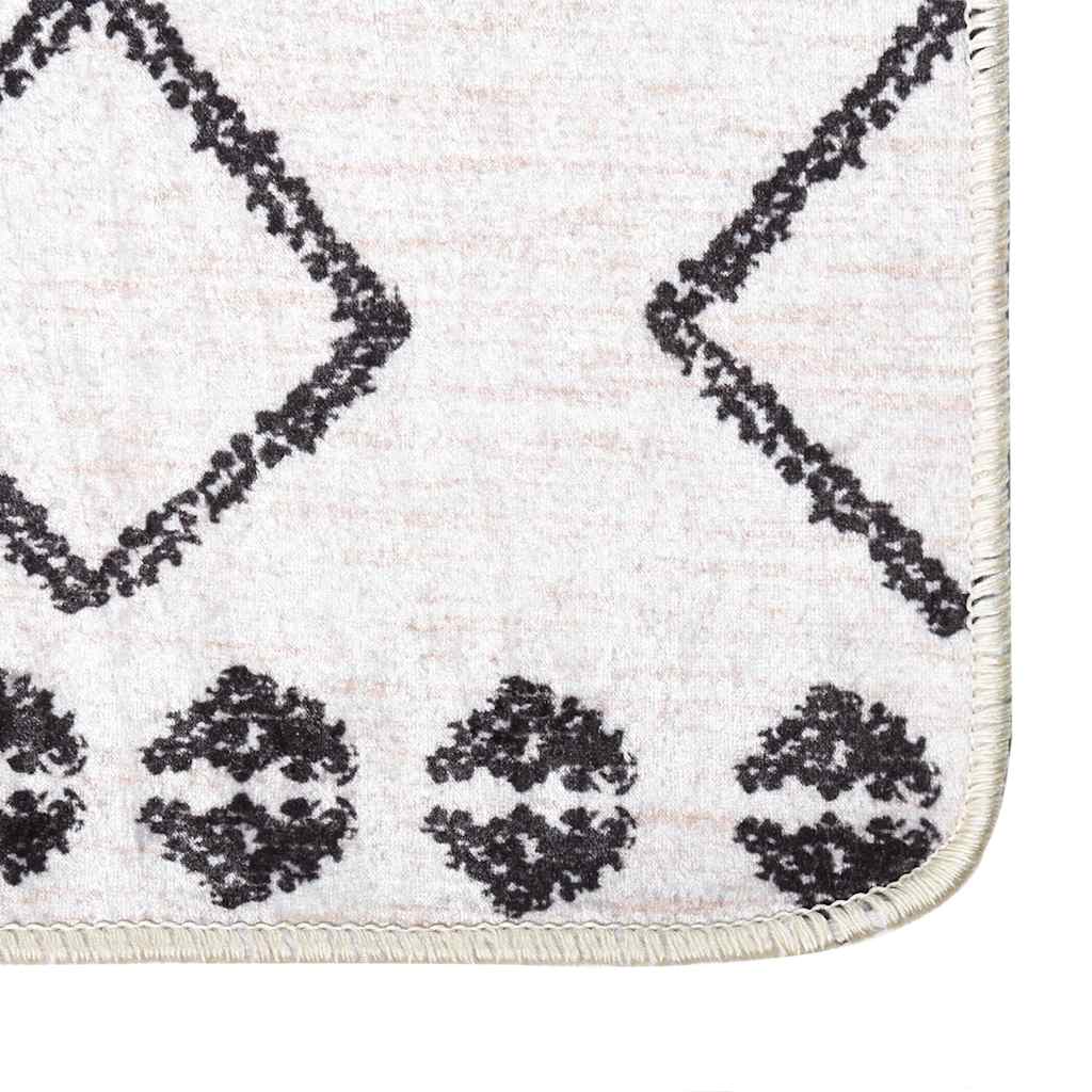 Washable Black and White Rug 190x300 cm Non-Slip