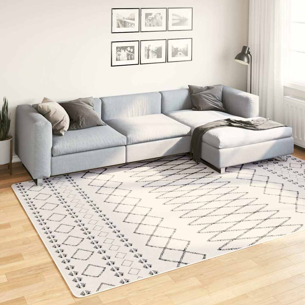Washable Black and White Rug 190x300 cm Non-Slip