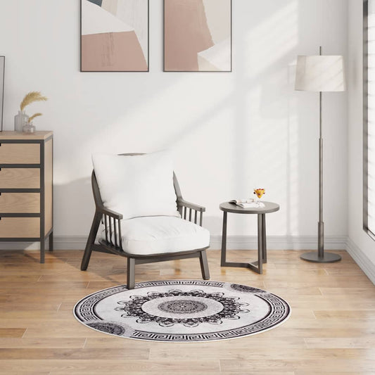 Washable Multicolored Rug φ120 cm Non-slip