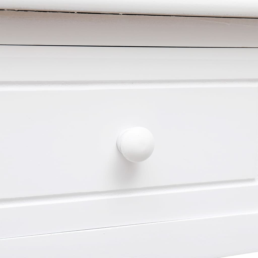 Bureau blanc 108x45x76 cm Bois massif de paulownia