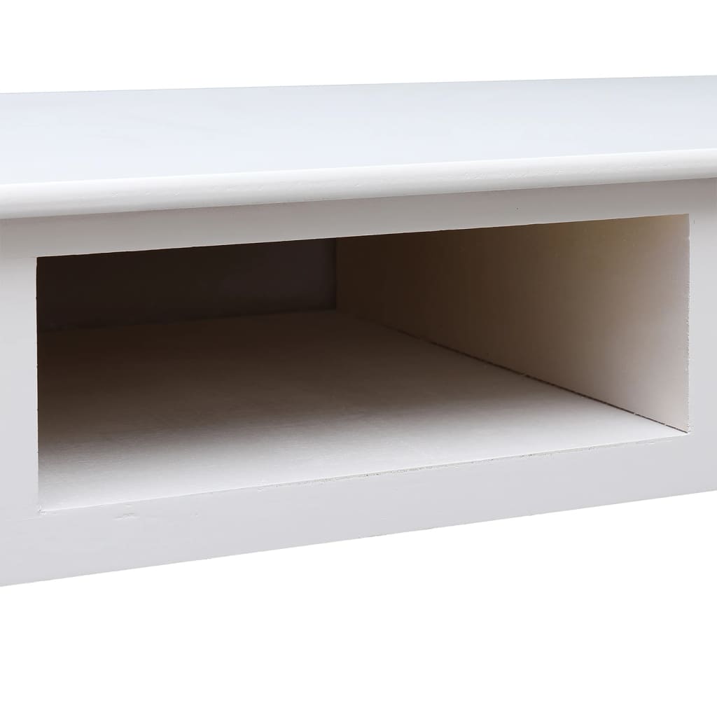 Bureau blanc 108x45x76 cm Bois massif de paulownia