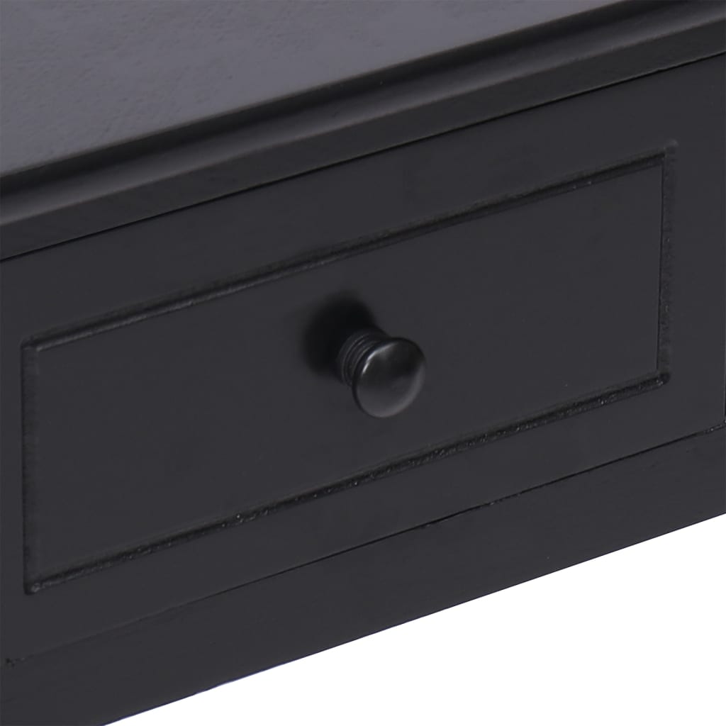Bureau noir 108x45x76 cm bois massif Paulownia