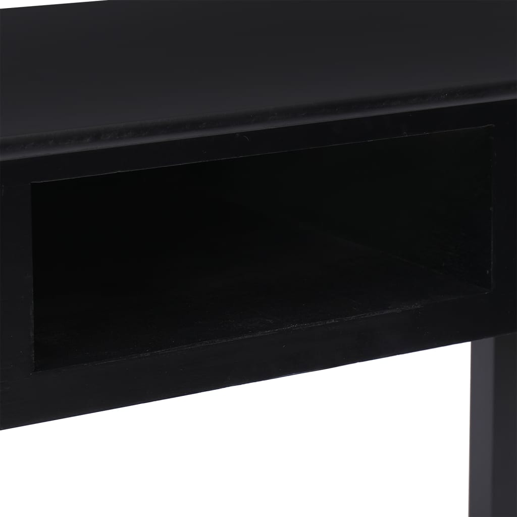 Bureau noir 108x45x76 cm bois massif Paulownia
