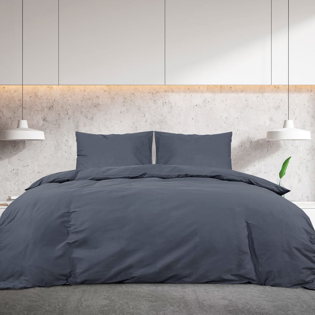 Parure de lit anthracite 140x200 cm microfibre légère