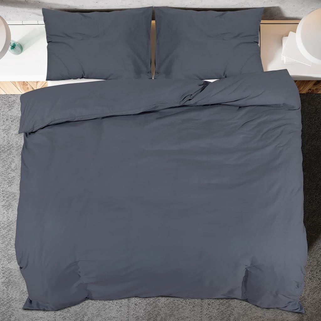Parure de lit anthracite 240x220 cm microfibre légère