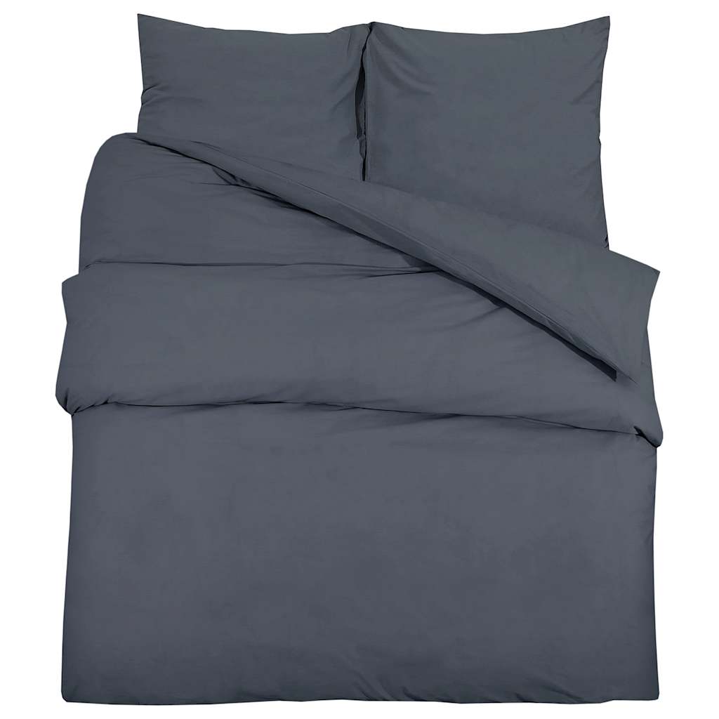 Parure de lit Anthracite 200x200 cm Microfibre légère