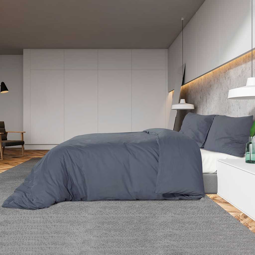 Parure de lit Anthracite 200x200 cm Microfibre légère