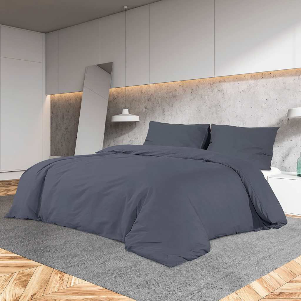 Parure de lit Anthracite 200x200 cm Microfibre légère