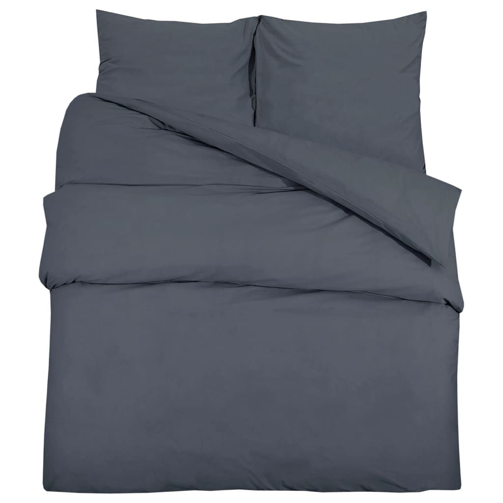 Parure de lit anthracite 200x220 cm Microfibre légère