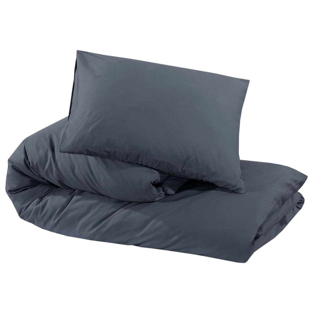 Parure de lit anthracite 200x220 cm Microfibre légère