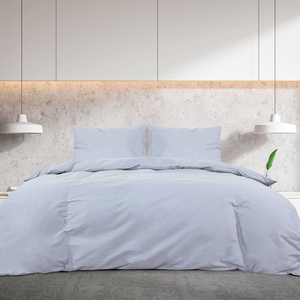 Grey Bedding Set 200x200 cm Lightweight Microfiber