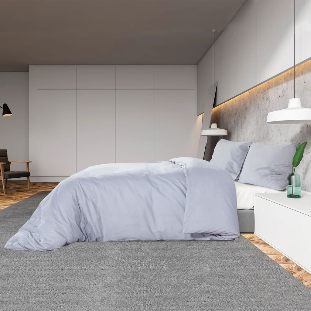 Grey Bedding Set 200x200 cm Lightweight Microfiber