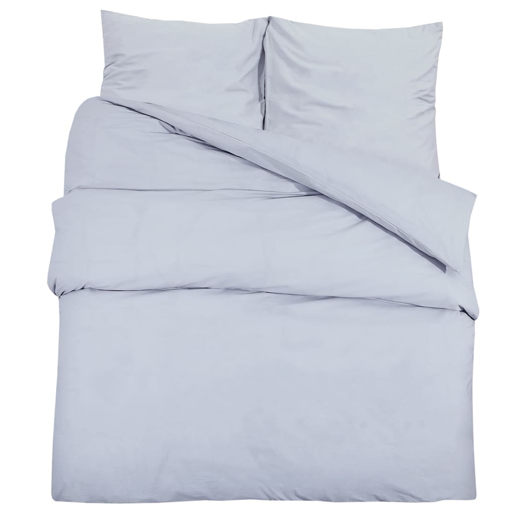Grey Bedding Set 200x200 cm Lightweight Microfiber