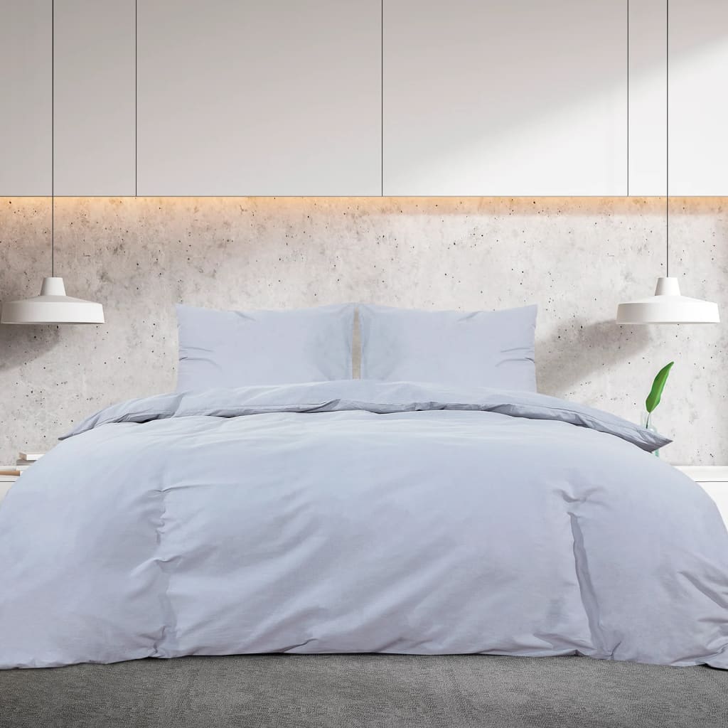 Grey Bedding Set 200x200 cm Lightweight Microfiber