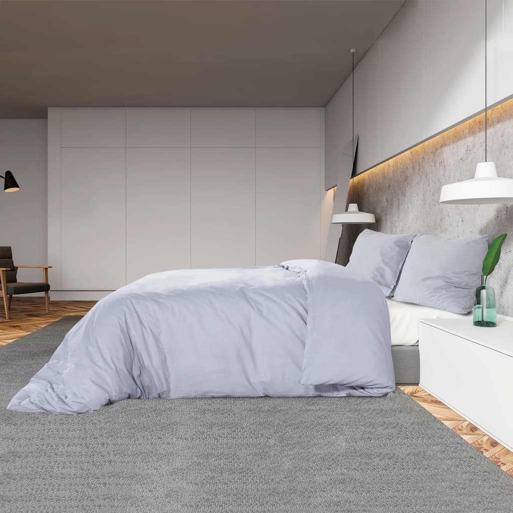 Grey Bedding Set 200x200 cm Lightweight Microfiber