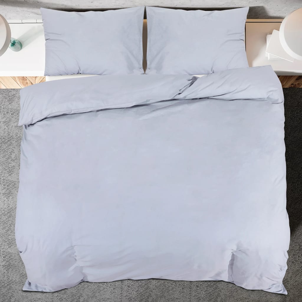 Grey Bedding Set 200x200 cm Lightweight Microfiber