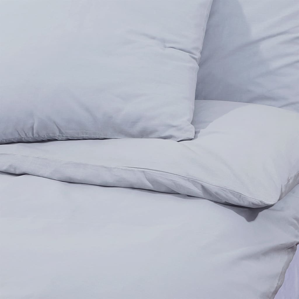 Grey Bedding Set 200x200 cm Lightweight Microfiber