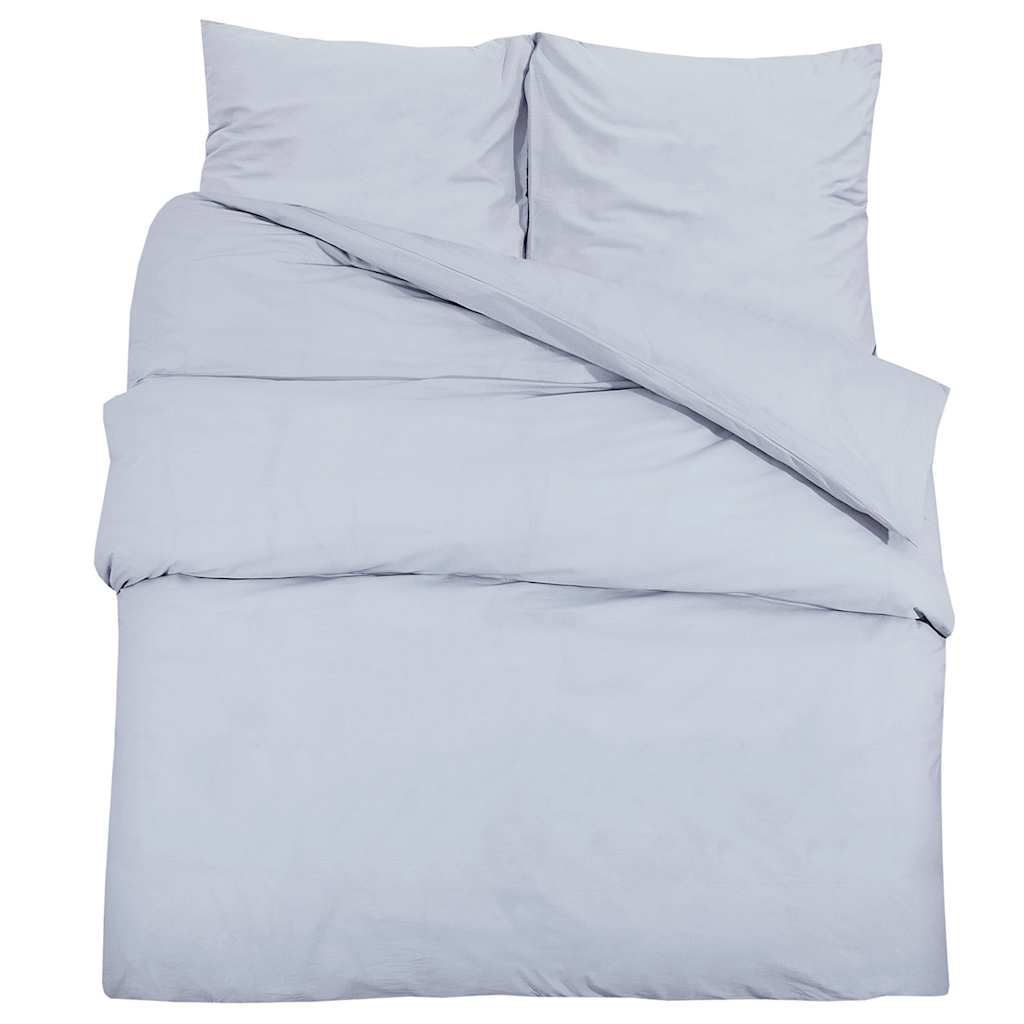 Parure de lit grise 200x220 cm Microfibre légère