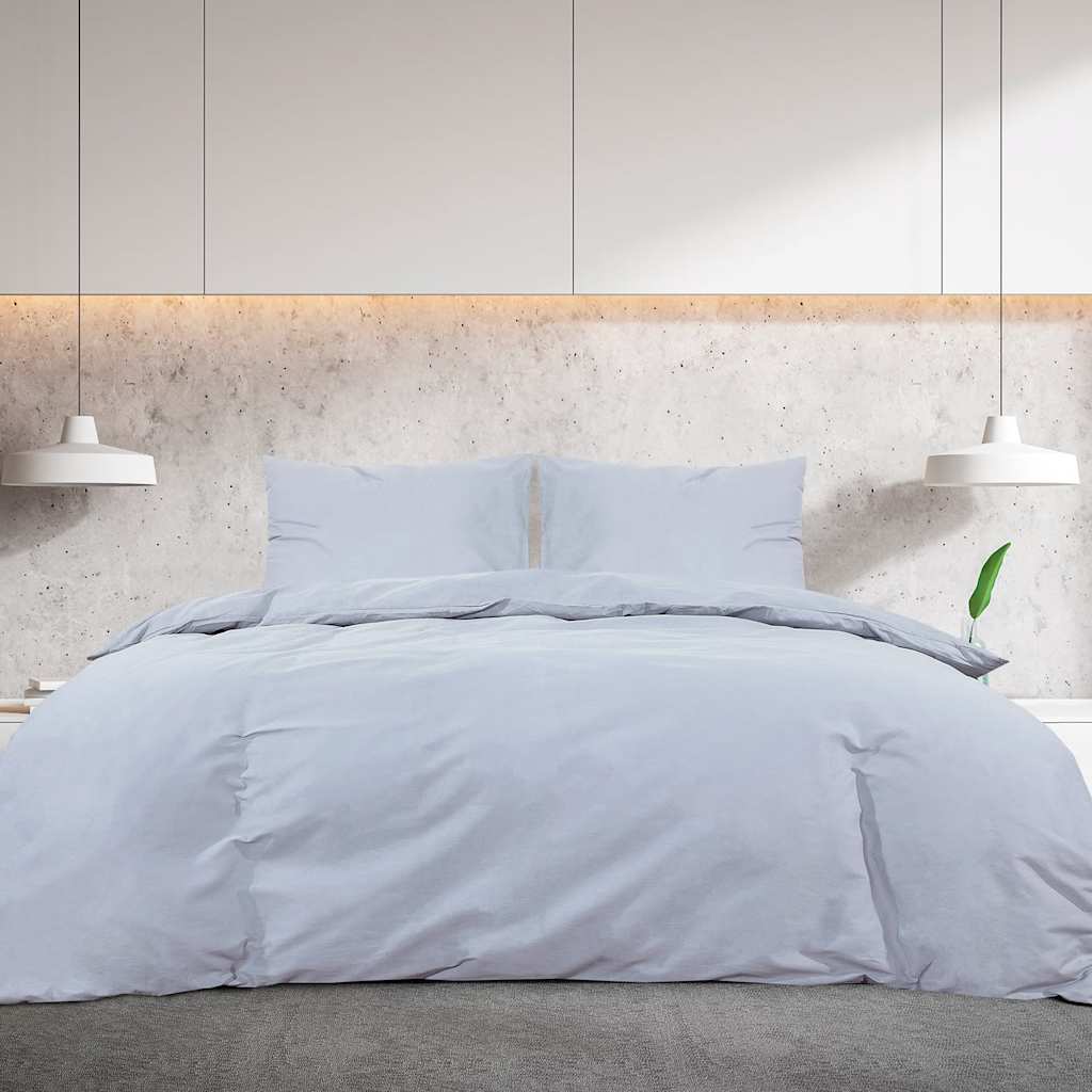 Parure de lit grise 200x220 cm Microfibre légère