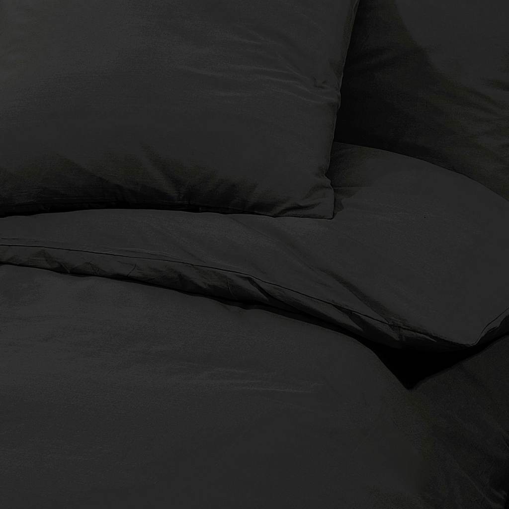 Black Duvet Cover Set 140x200 cm Lightweight Microfiber