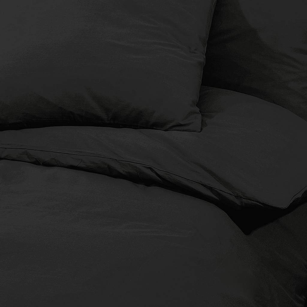 Duvet Cover Set Black 135x200 cm Lightweight Microfiber