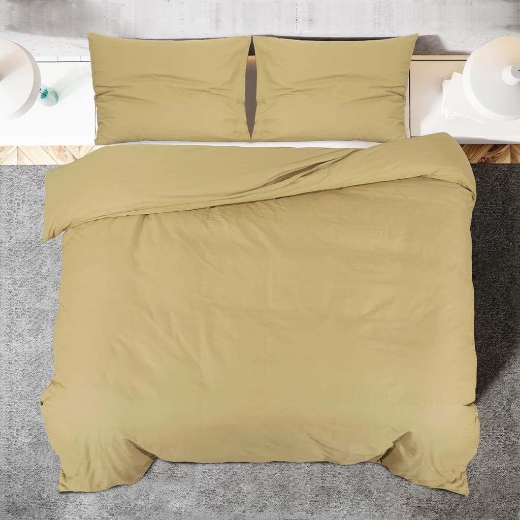 Parure de lit taupe 200x200 cm microfibre légère