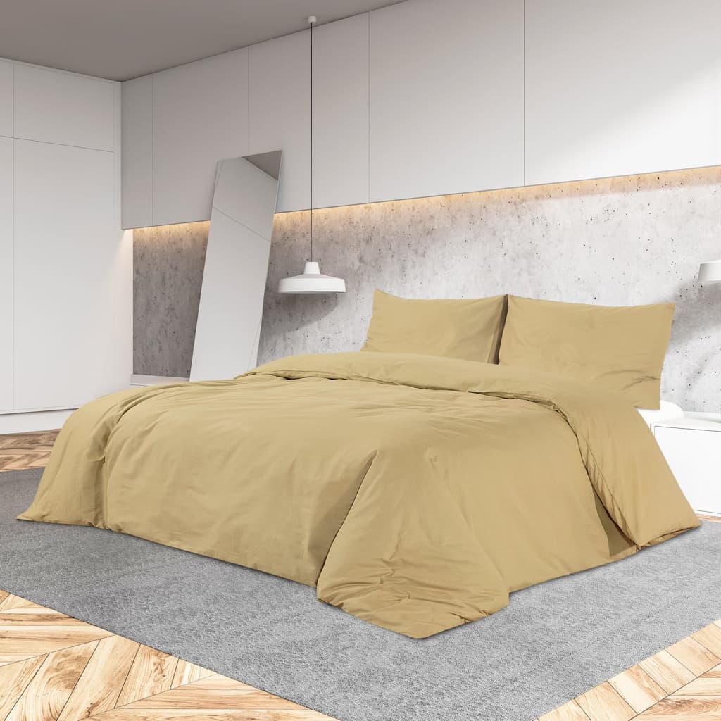 Parure de lit Taupe 135x200 cm Microfibre légère