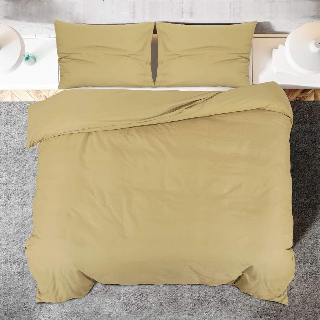 Duvet Cover Set Taupe 200x220 cm Lightweight Microfiber