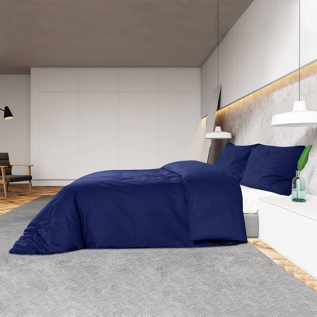 Parure de lit bleu marine 140x200 cm microfibre légère