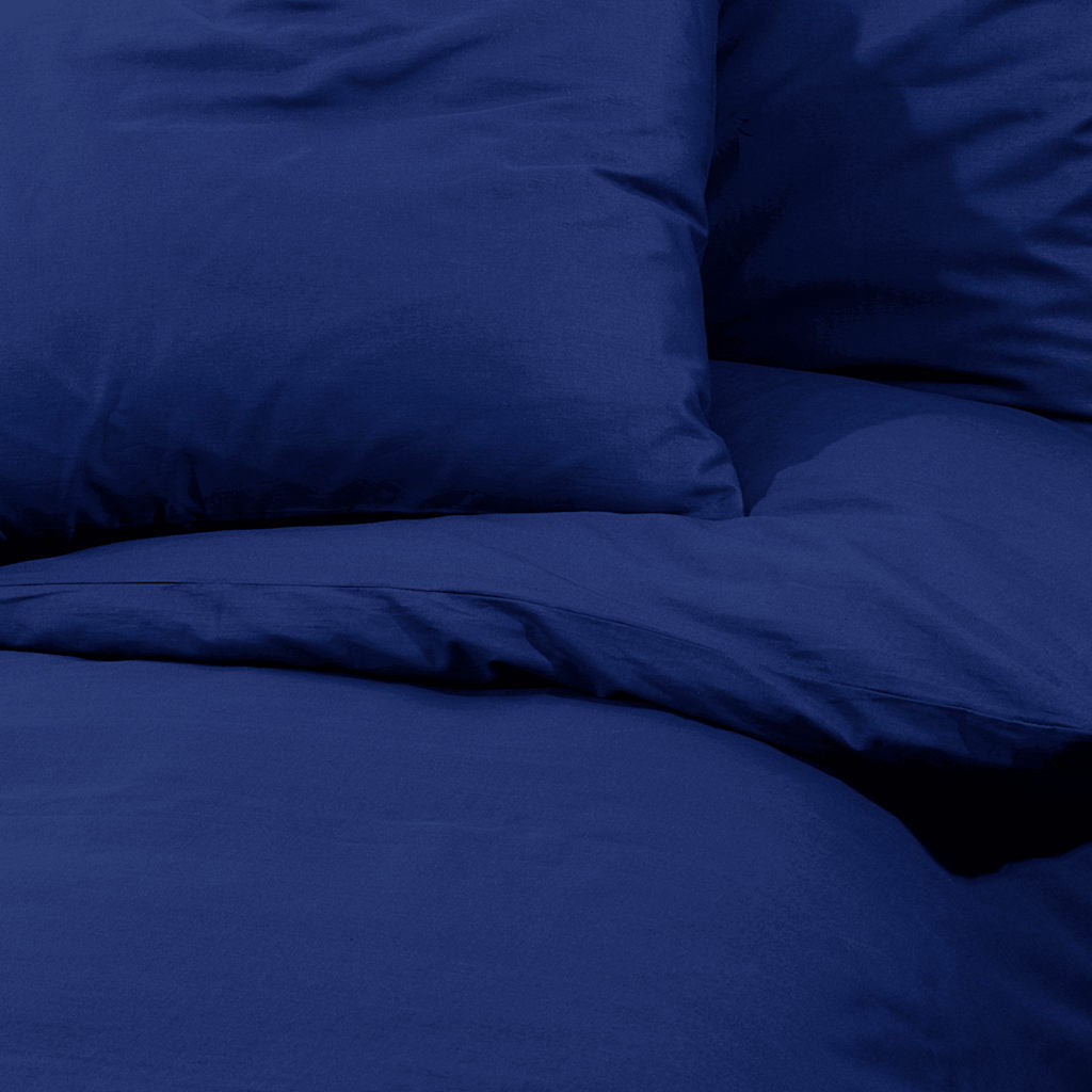 Parure de lit bleu marine 140x200 cm microfibre légère