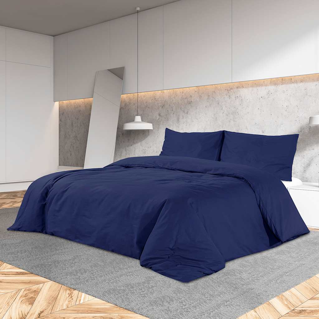 Parure de lit bleu marine 140x200 cm microfibre légère