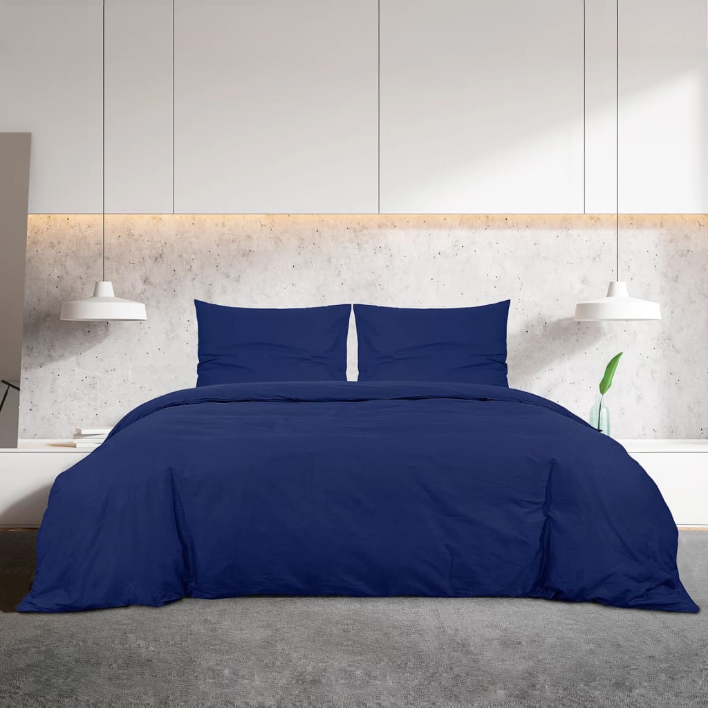 Bedding Set Navy Blue 140x200 cm Lightweight Microfiber