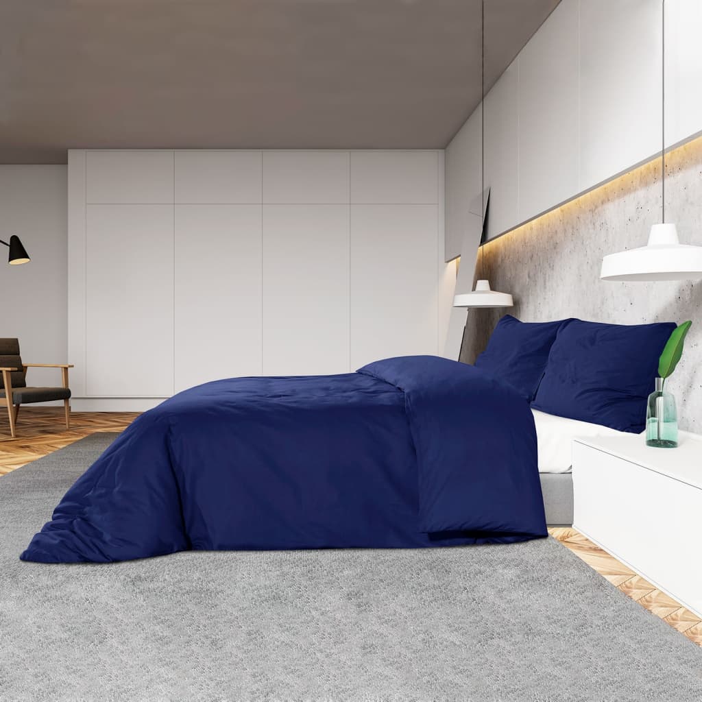 Parure de lit bleu marine 200x200 cm Microfibre légère