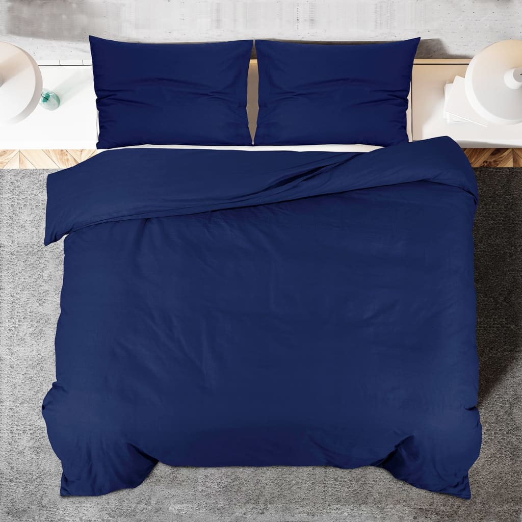 Parure de lit bleu marine 200x200 cm Microfibre légère