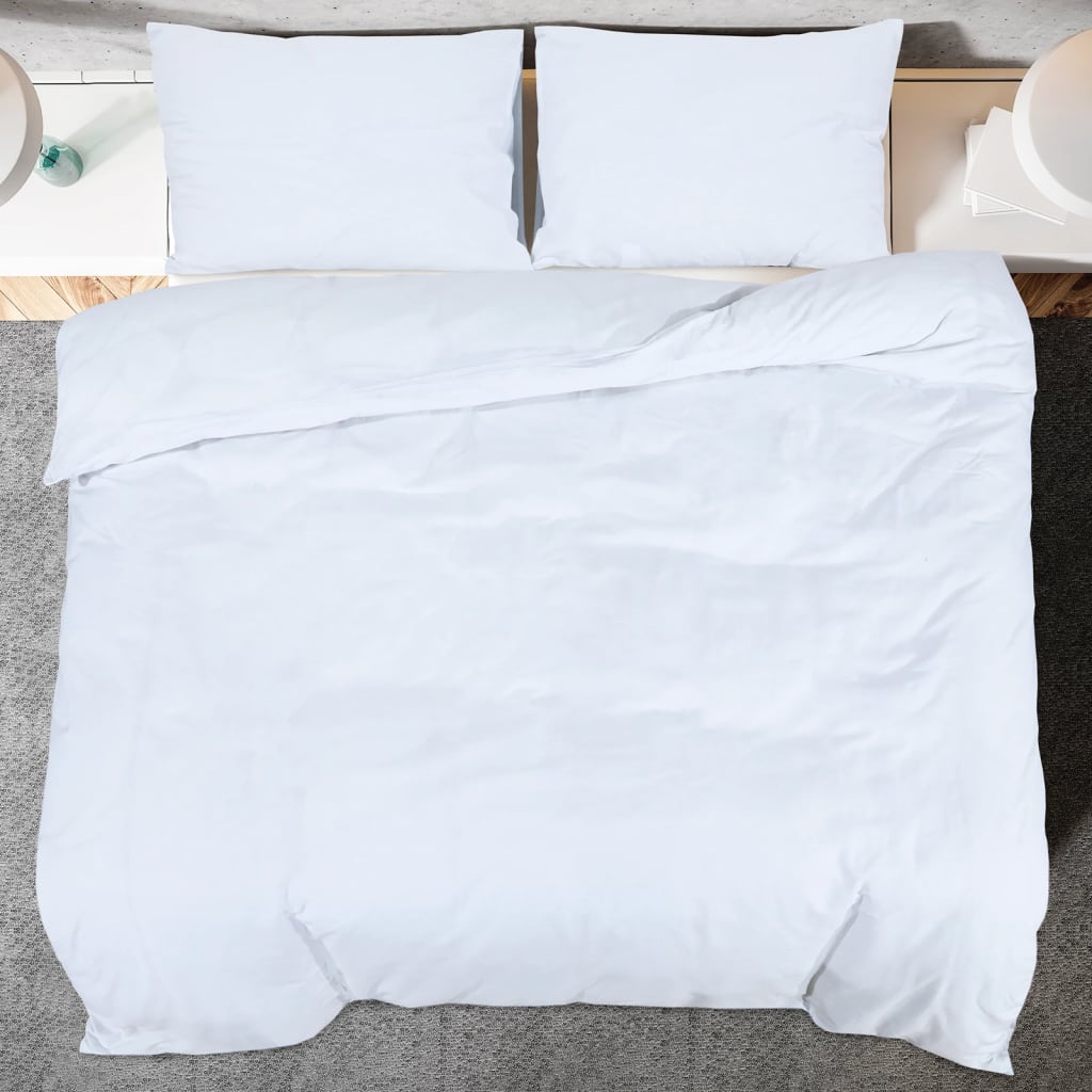 Duvet Cover Set White 140x200 cm Lightweight Microfiber