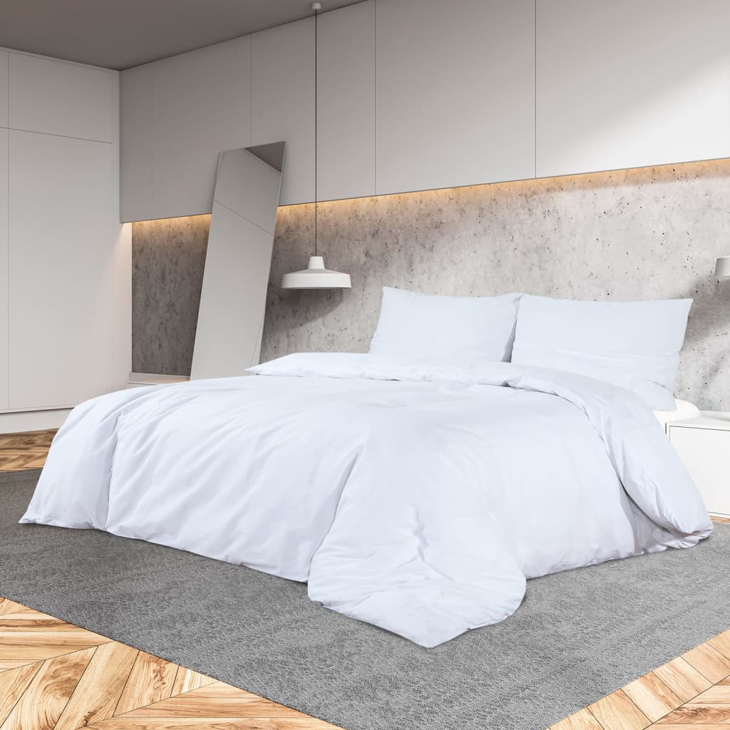 Duvet Cover Set White 140x200 cm Lightweight Microfiber