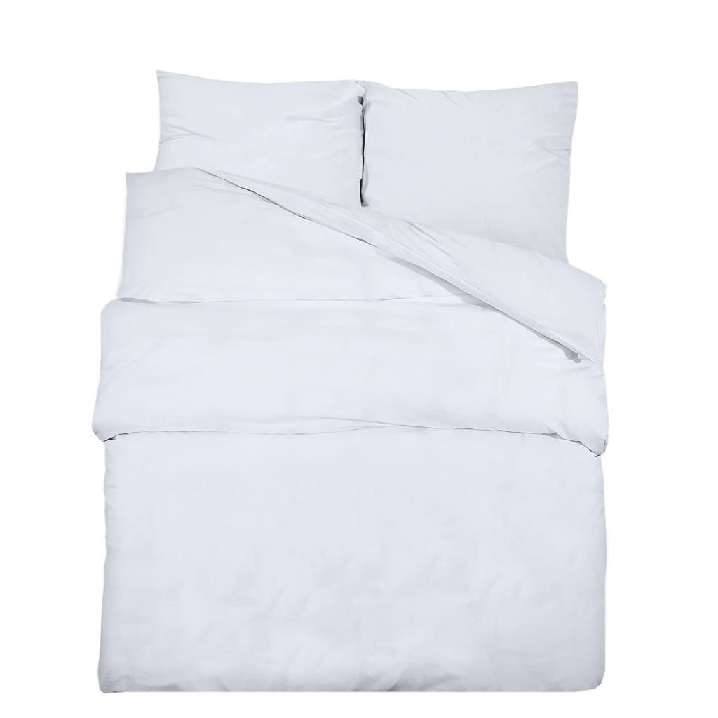 Duvet Cover Set White 200x200 cm Lightweight Microfiber