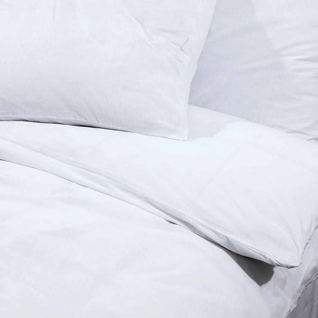 Duvet Cover Set White 260x240 cm Lightweight Microfiber
