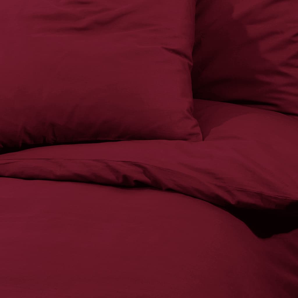 Duvet Cover Set Bordeaux Red 140x200 cm Lightweight Microfiber